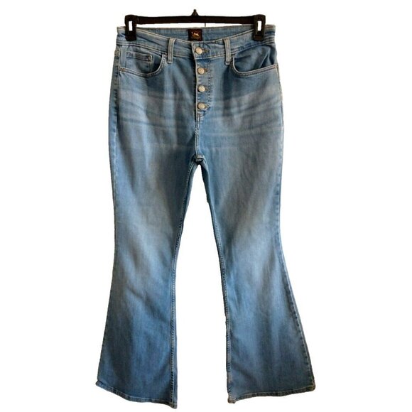 Lee Women's Jeans Button Fly Heritage Flares Bell Bottoms Stretch - 32 x 31 (14) - Picture 1 of 9